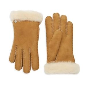 UGG Shearling Sheepskin Fur Chestnut Gloves Large